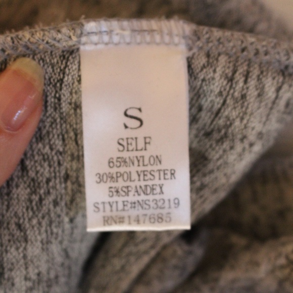 Nude, pencil skirt and long sleeve Asymmetrical neckline crop top set - Picture 9 of 10